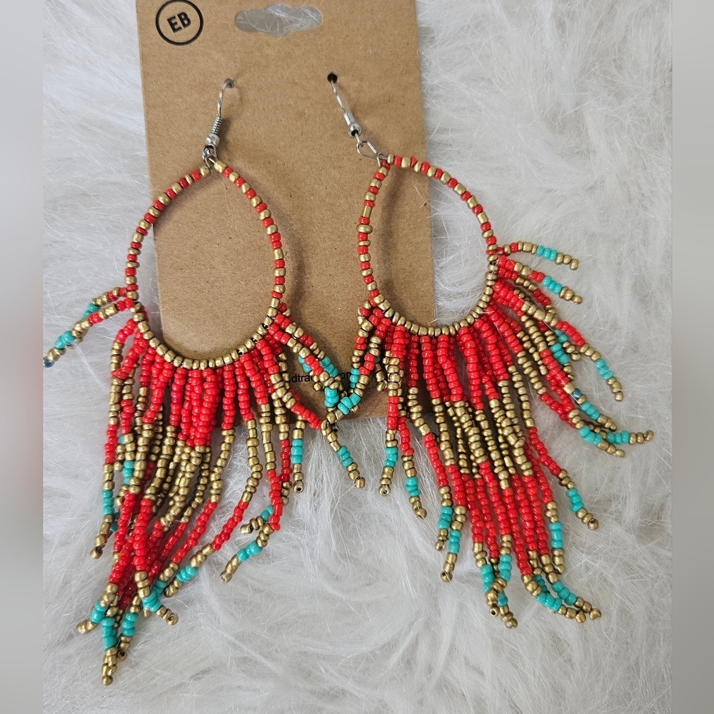 3 Pairs Boho Beaded Earrings - Picture 4 of 4